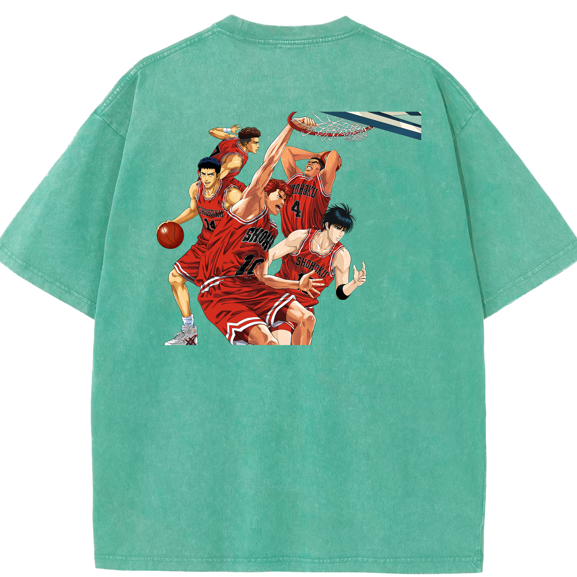 （画像用） SLAM DUNK／スラムダンク 綿100% ヴィンテージ風 半袖Tシャツ（背面プリント）
